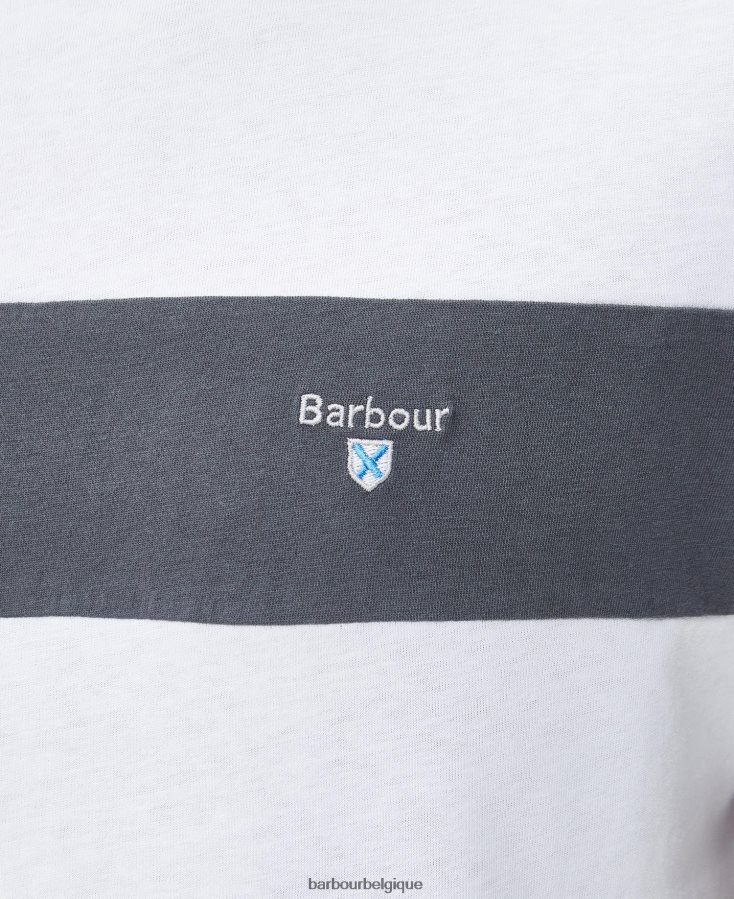 vêtements Barbour t-shirt à empiècements steaford blanc classique Hommes T2L6ZP754