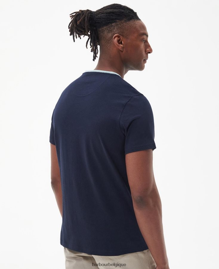 vêtements Barbour t-shirt à empiècements steaford blanc classique Hommes T2L6ZP763