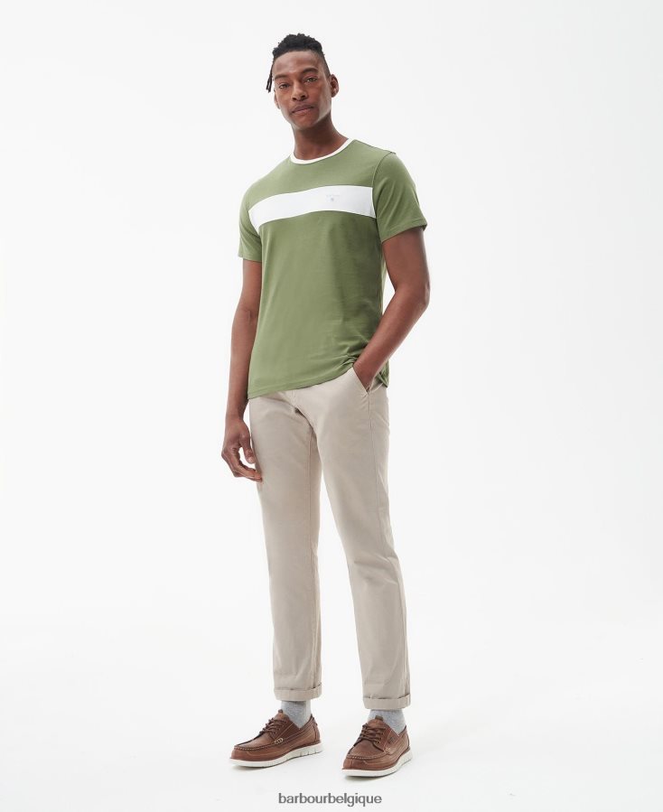 vêtements Barbour t-shirt à empiècements steaford blanc classique Hommes T2L6ZP788