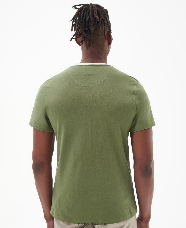 vêtements Barbour t-shirt à empiècements steaford blanc classique Hommes T2L6ZP788