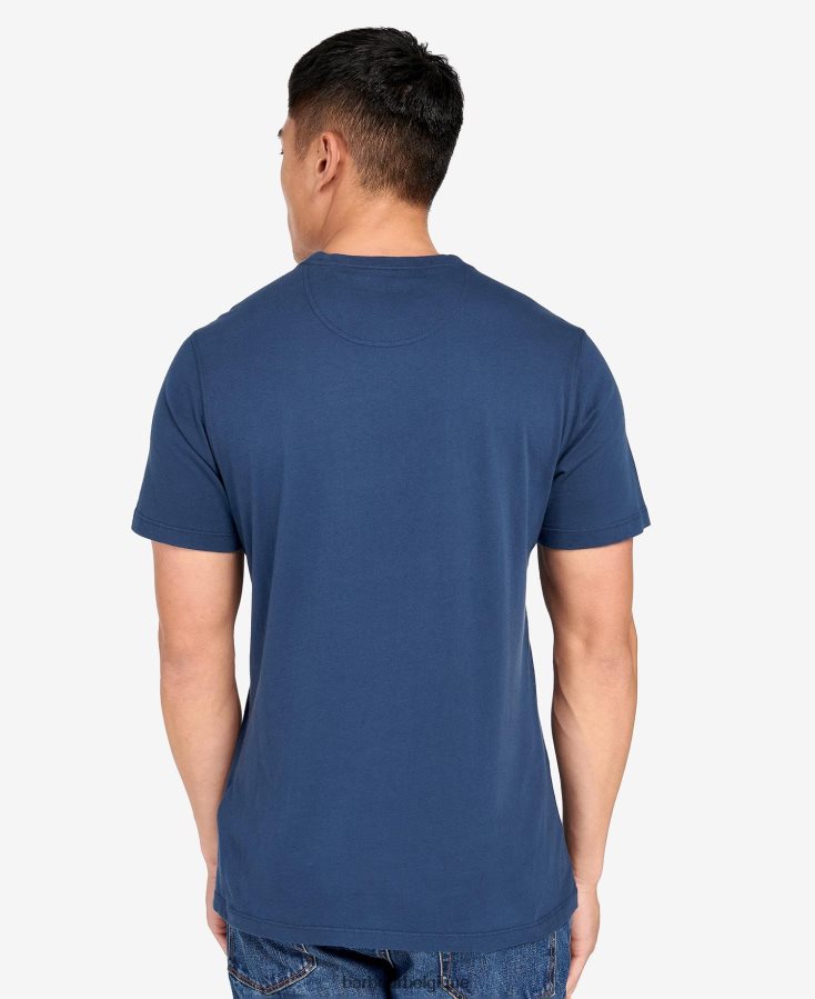 vêtements Barbour t-shirt graphique barry insigne bleu Hommes T2L6ZP914