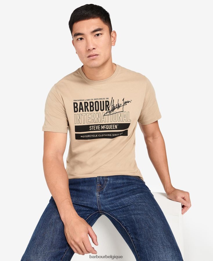 vêtements Barbour t-shirt graphique barry insigne bleu Hommes T2L6ZP956