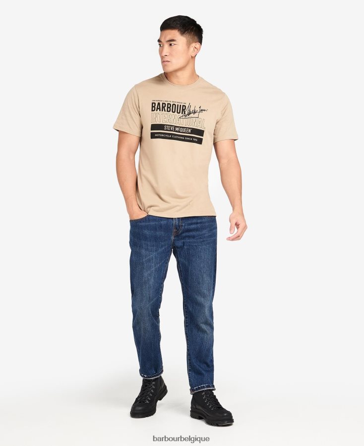 vêtements Barbour t-shirt graphique barry insigne bleu Hommes T2L6ZP956