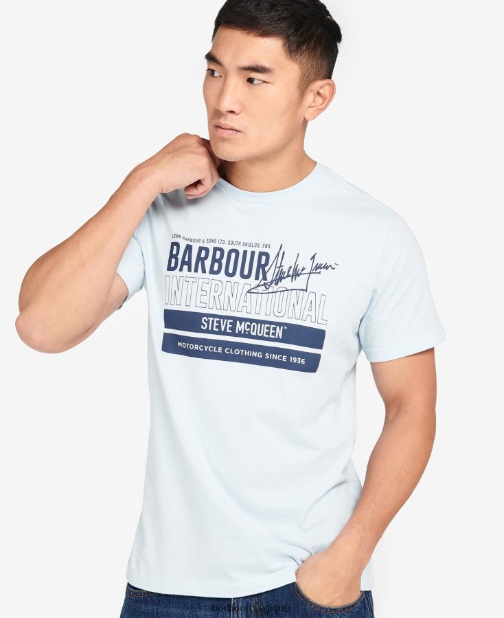 vêtements Barbour t-shirt graphique barry insigne bleu Hommes T2L6ZP967