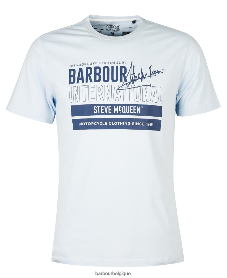 vêtements Barbour t-shirt graphique barry insigne bleu Hommes T2L6ZP967