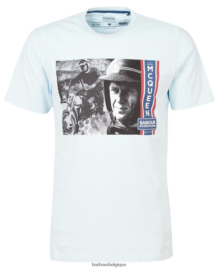 vêtements Barbour t-shirt graphique harris ciel pâle Hommes T2L6ZP966
