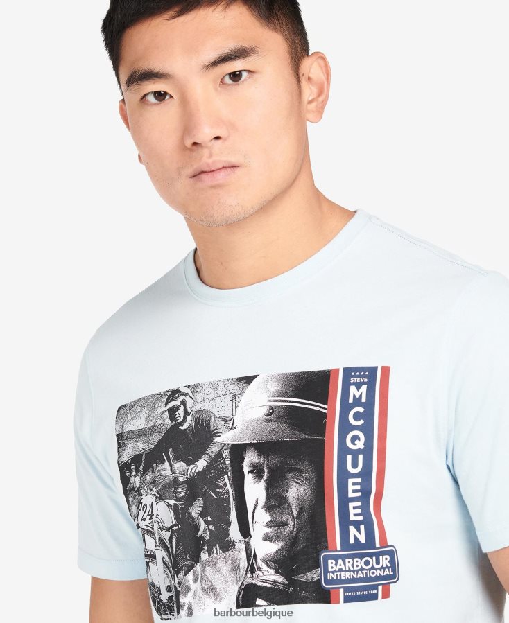 vêtements Barbour t-shirt graphique harris ciel pâle Hommes T2L6ZP966