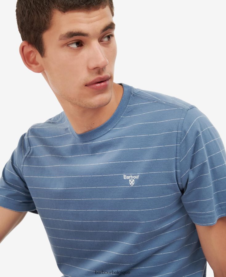 vêtements Barbour t-shirt hobson à rayures murmure blanc Hommes T2L6ZP765