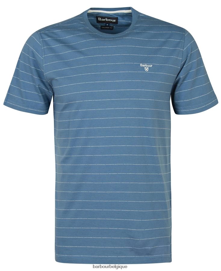 vêtements Barbour t-shirt hobson à rayures murmure blanc Hommes T2L6ZP765