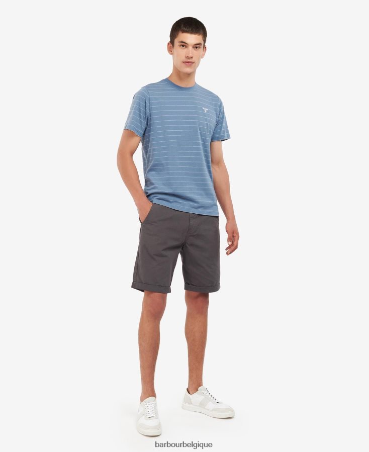 vêtements Barbour t-shirt hobson à rayures murmure blanc Hommes T2L6ZP765