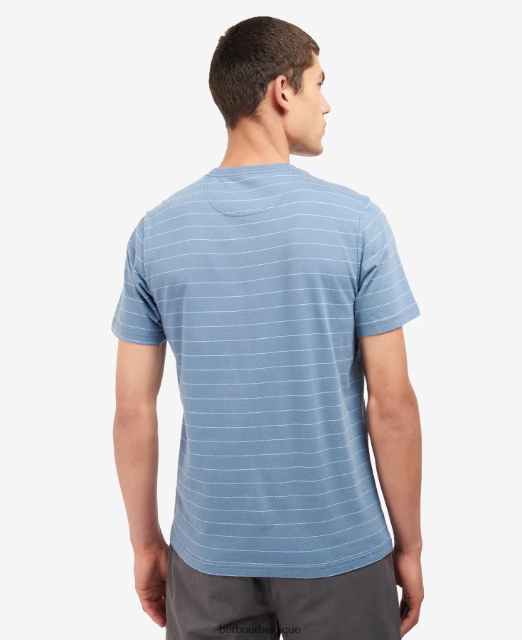 vêtements Barbour t-shirt hobson à rayures murmure blanc Hommes T2L6ZP765