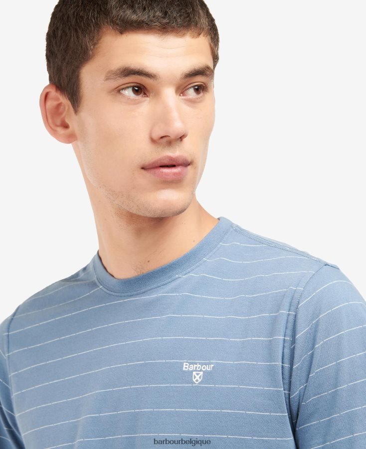 vêtements Barbour t-shirt hobson à rayures murmure blanc Hommes T2L6ZP765