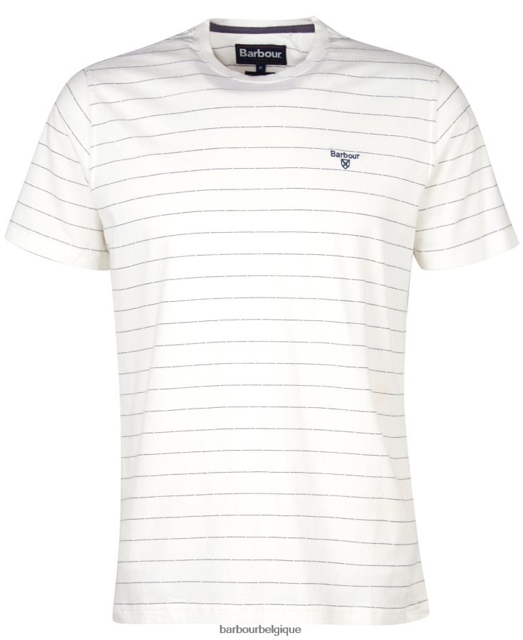 vêtements Barbour t-shirt hobson à rayures murmure blanc Hommes T2L6ZP805