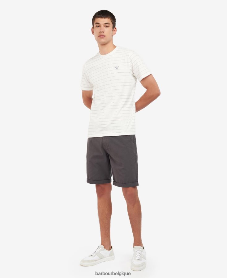 vêtements Barbour t-shirt hobson à rayures murmure blanc Hommes T2L6ZP805