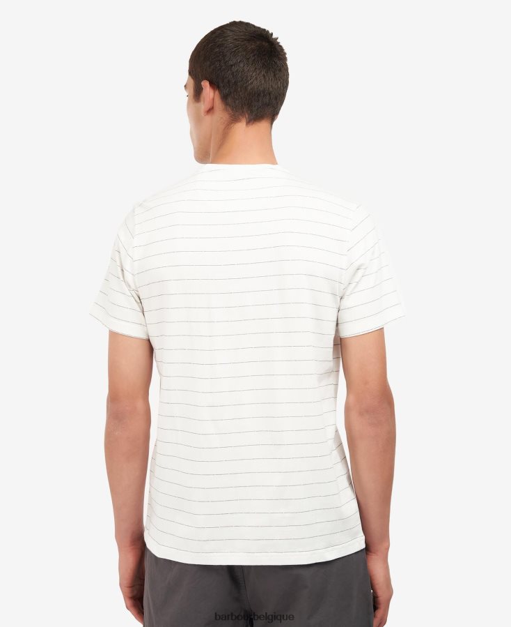 vêtements Barbour t-shirt hobson à rayures murmure blanc Hommes T2L6ZP805
