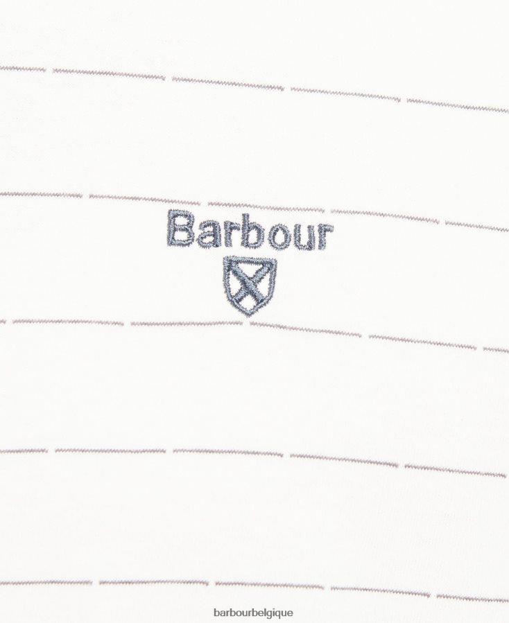 vêtements Barbour t-shirt hobson à rayures murmure blanc Hommes T2L6ZP805