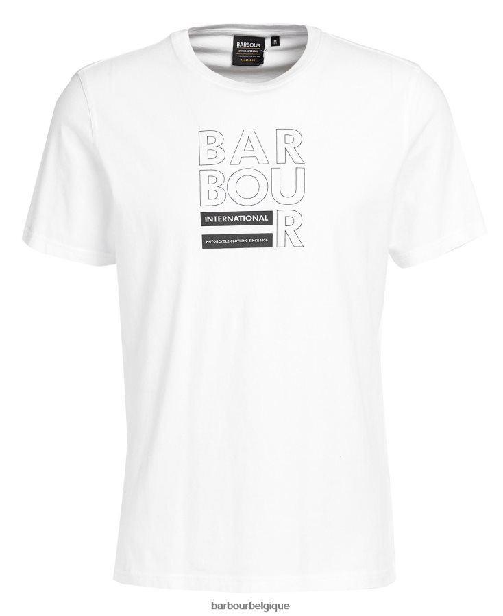 vêtements Barbour t-shirt à imprimé graphique blanc classique Hommes T2L6ZP854