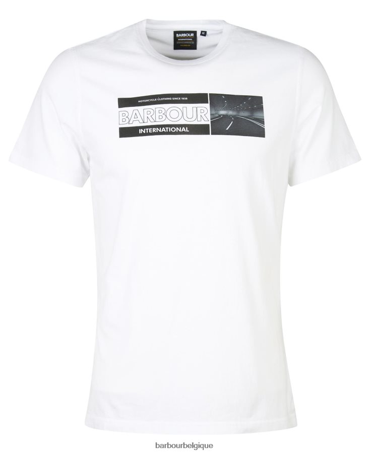 vêtements Barbour t-shirt à imprimé graphique blanc classique Hommes T2L6ZP917