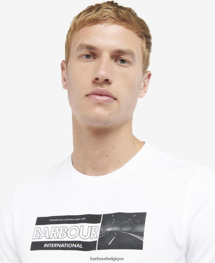 vêtements Barbour t-shirt à imprimé graphique blanc classique Hommes T2L6ZP917