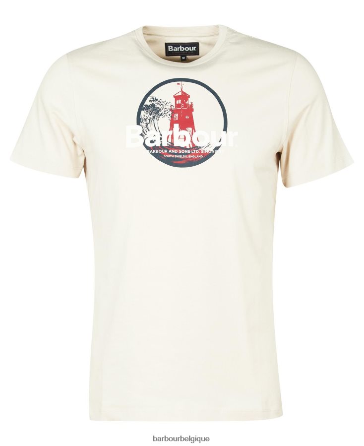 vêtements Barbour t-shirt à imprimé graphique brouillard bleu Hommes T2L6ZP798