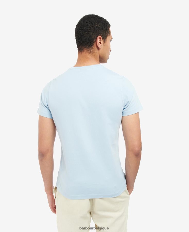 vêtements Barbour t-shirt à imprimé graphique brouillard bleu Hommes T2L6ZP942