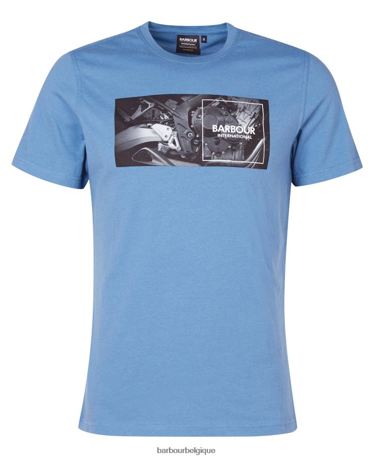 vêtements Barbour t-shirt à imprimé graphique horizon bleu Hommes T2L6ZP948