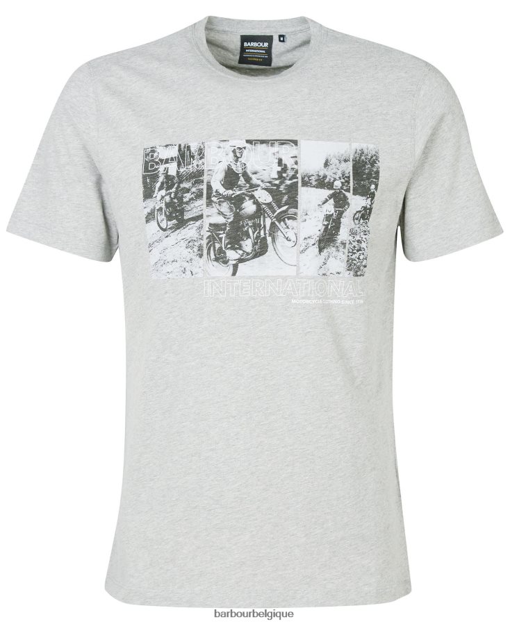 vêtements Barbour t-shirt à imprimé graphique insigne bleu Hommes T2L6ZP937