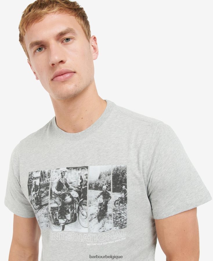 vêtements Barbour t-shirt à imprimé graphique insigne bleu Hommes T2L6ZP937