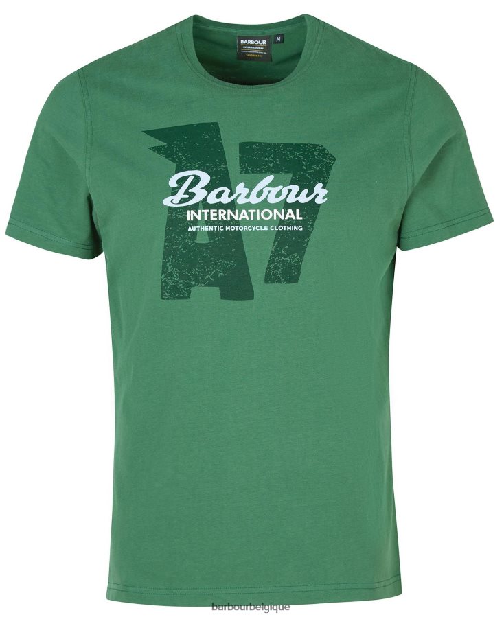 vêtements Barbour t-shirt à imprimé graphique vert de course Hommes T2L6ZP824