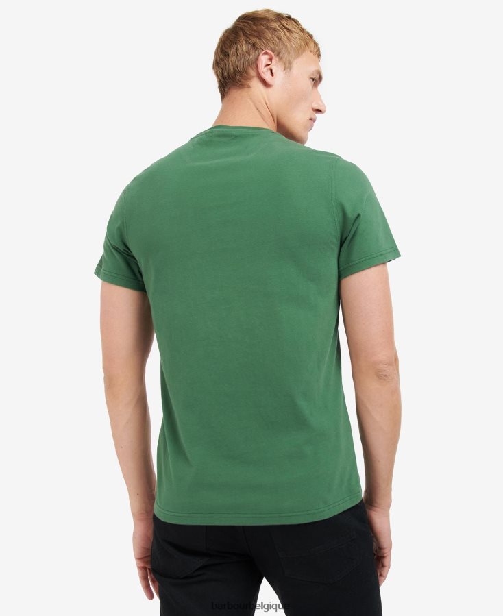 vêtements Barbour t-shirt à imprimé graphique vert de course Hommes T2L6ZP824