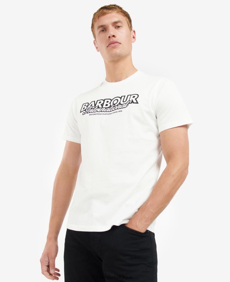 vêtements Barbour t-shirt à logo murmure blanc Hommes T2L6ZP932