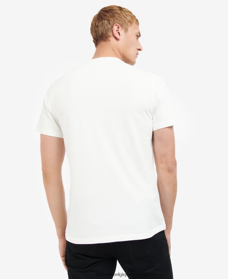 vêtements Barbour t-shirt à logo murmure blanc Hommes T2L6ZP932