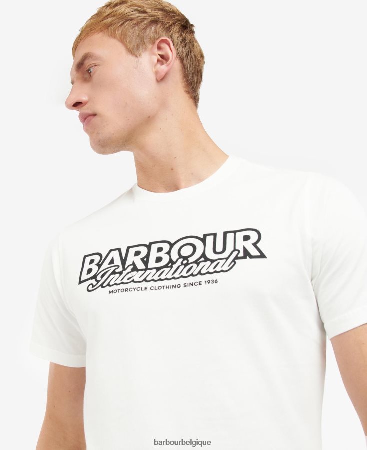 vêtements Barbour t-shirt à logo murmure blanc Hommes T2L6ZP932