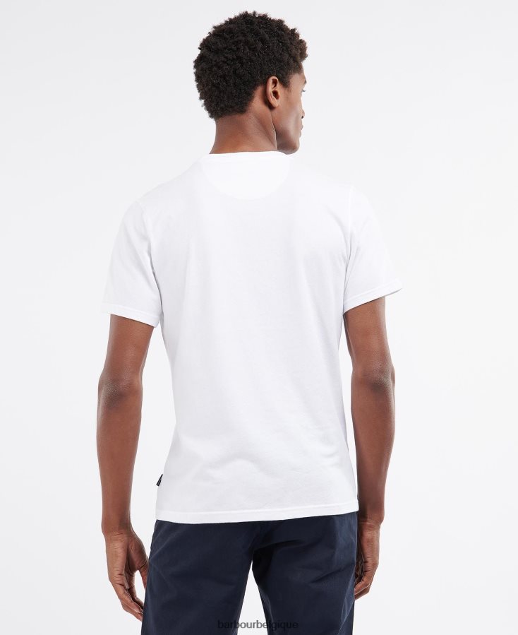 vêtements Barbour t-shirt normand blanc Hommes T2L6ZP962