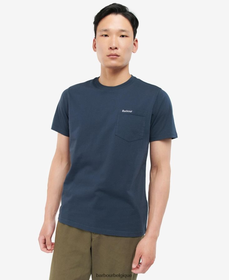 vêtements Barbour t-shirt à poche langdon marine classique Hommes T2L6ZP918