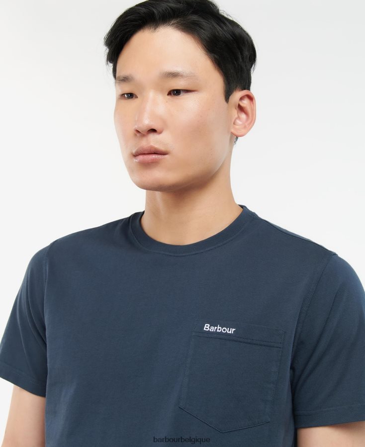 vêtements Barbour t-shirt à poche langdon marine classique Hommes T2L6ZP918