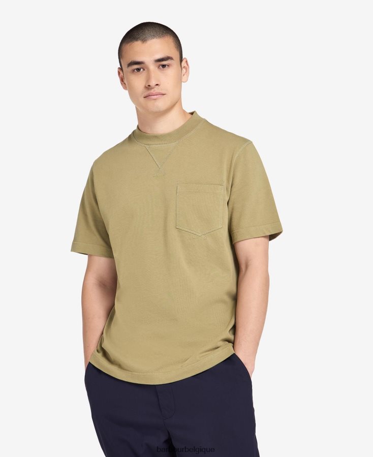 vêtements Barbour t-shirt à poche williams olive blanchie Hommes T2L6ZP960