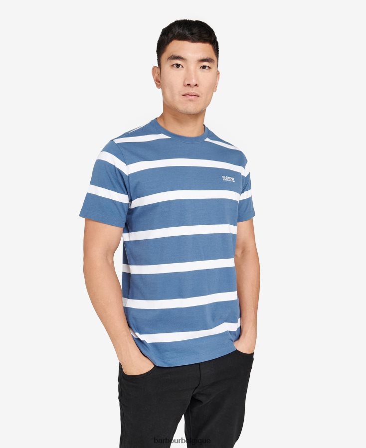 vêtements Barbour t-shirt rayé cobain horizon bleu Hommes T2L6ZP912