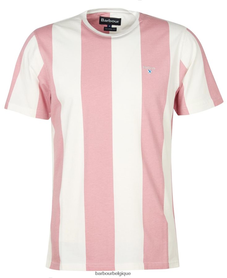 vêtements Barbour t-shirt rayé osborne sel rose Hommes T2L6ZP806