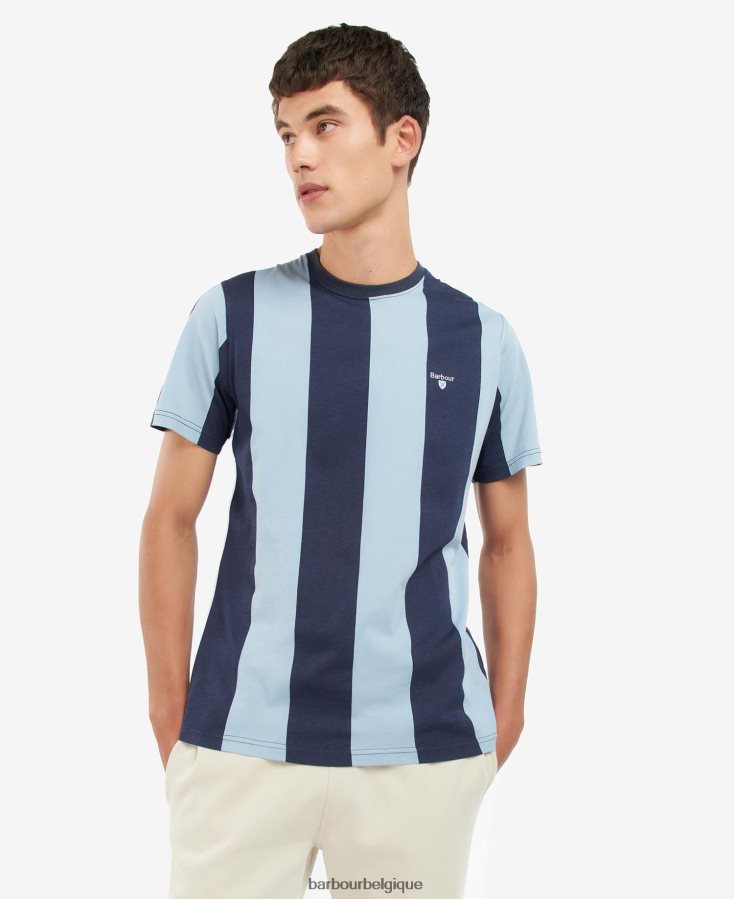 vêtements Barbour t-shirt rayé osborne sel rose Hommes T2L6ZP945