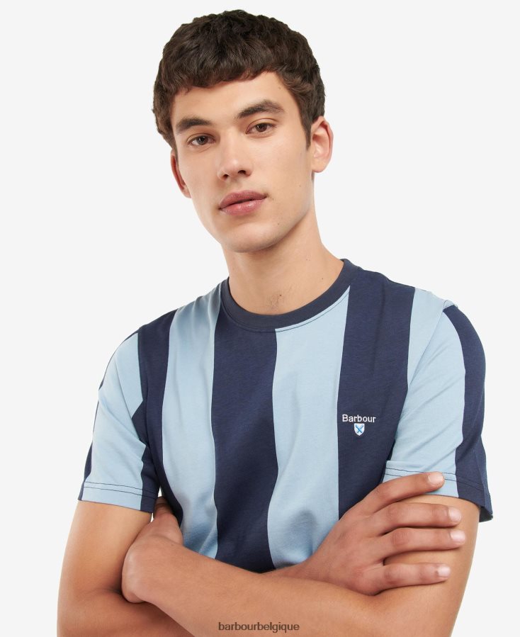 vêtements Barbour t-shirt rayé osborne sel rose Hommes T2L6ZP945