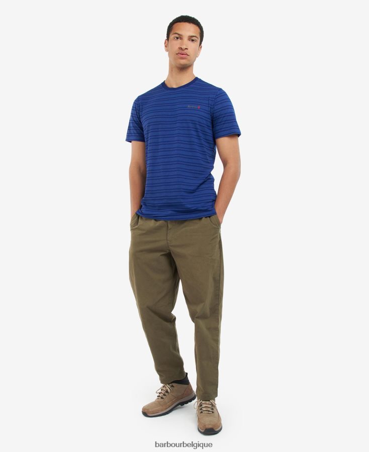 vêtements Barbour t-shirt à rayures bleu d\'encre Hommes T2L6ZP853
