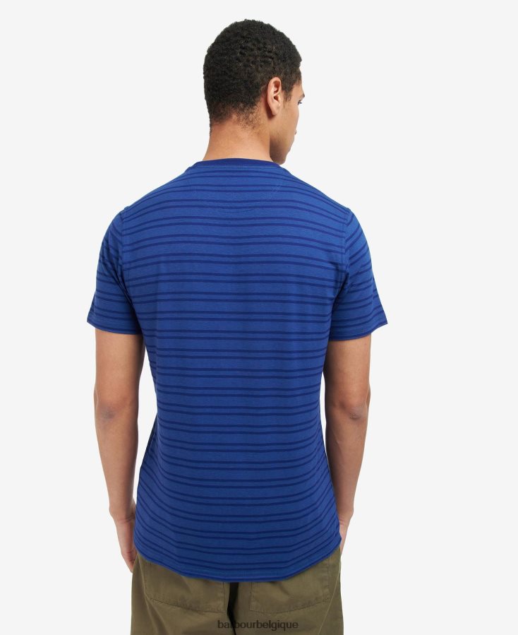 vêtements Barbour t-shirt à rayures bleu d\'encre Hommes T2L6ZP853