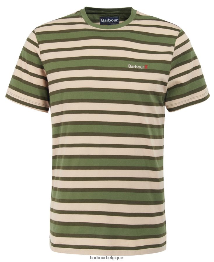 vêtements Barbour t-shirt à rayures crundale orange fané Hommes T2L6ZP750
