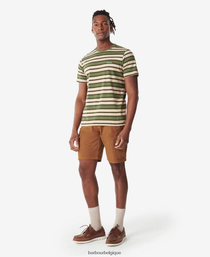 vêtements Barbour t-shirt à rayures crundale orange fané Hommes T2L6ZP750