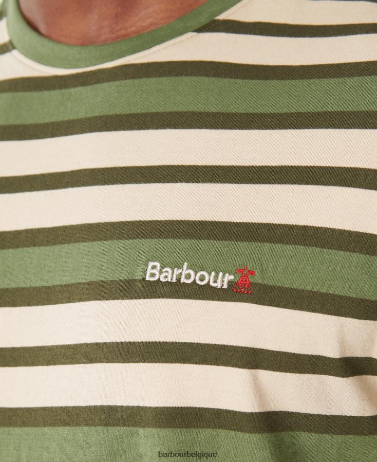 vêtements Barbour t-shirt à rayures crundale orange fané Hommes T2L6ZP750