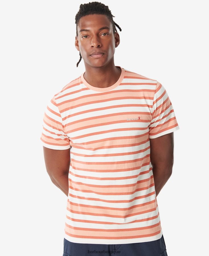 vêtements Barbour t-shirt à rayures crundale orange fané Hommes T2L6ZP795