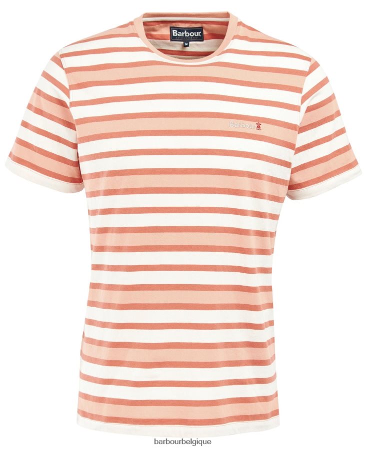 vêtements Barbour t-shirt à rayures crundale orange fané Hommes T2L6ZP795