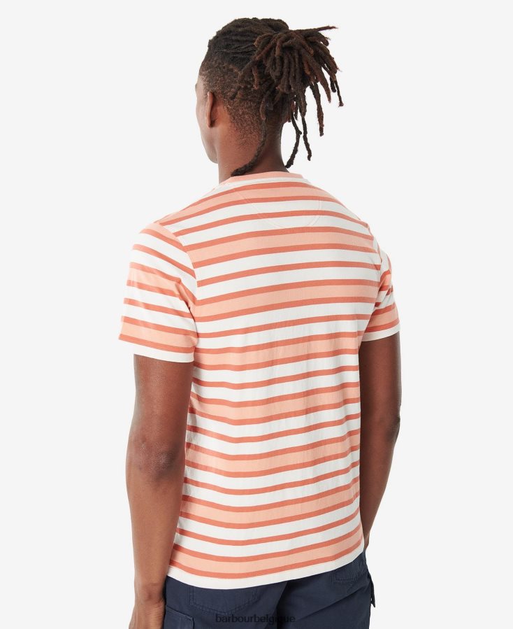 vêtements Barbour t-shirt à rayures crundale orange fané Hommes T2L6ZP795