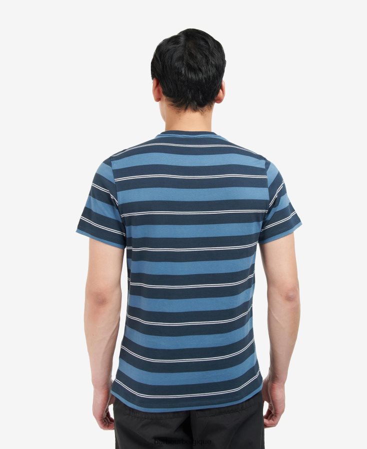 vêtements Barbour t-shirt à rayures kendray murmure blanc Hommes T2L6ZP819